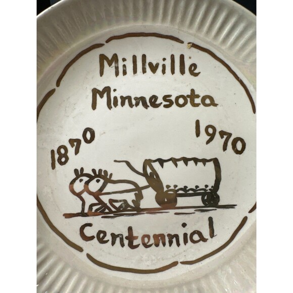 Millville Minnesota 1870–1970 Centennial Souvenir Plate 6" Vintage - Picture 2 of 4